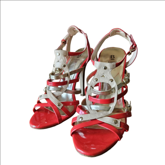Bakers Shoes - Bakers heel stiletto sandals 7.5M 75B Style 1313 Reena Red A00146